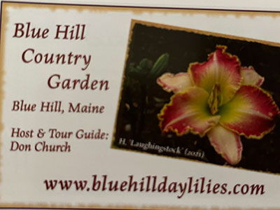 Blue Hill Country Garden tour flyer